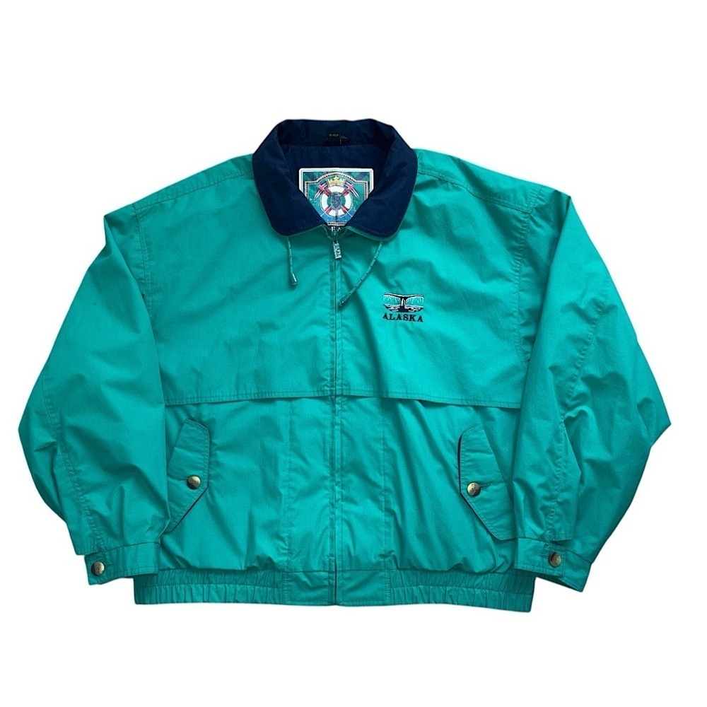 Vintage Nautical Gear For Sports Alaska Whale Bomber Jacket